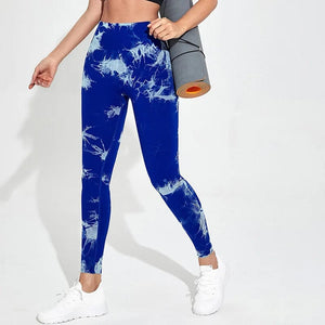Planet Gates 47 Color Marbling Tie-Dye Yoga Pants Sports Leggings Women Running Fitness High Waist Seamless Gym Leggings Women Workout Tights