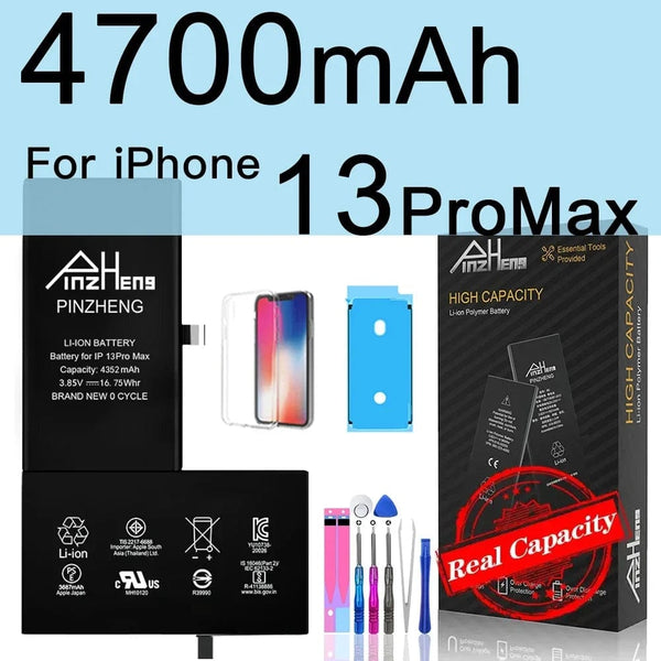Planet Gates 4700mAh For 13ProMax PINZHENG Battery For iPhone X XR XS 11 12 13 Mini Max Pro Promax Real High Capacity Replacement Bateria Warranty One Year
