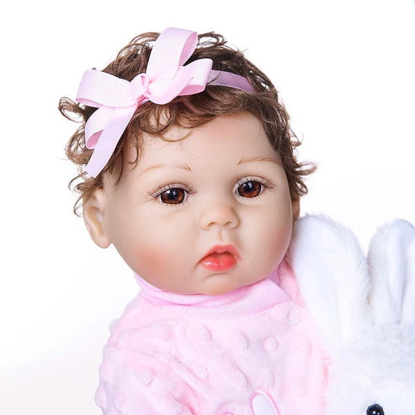 Planet Gates 47CM 47CM Original NPK full body solicone bebe doll reborn todderl girl curly hand rooted hair high quality doll bath toy gift