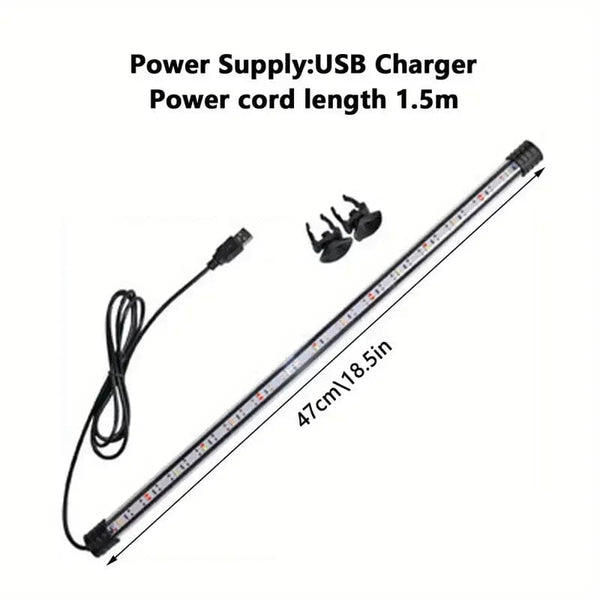 Planet Gates 47cm - USB / CN Plug 17-47cm Aquarium LED Lighting Submersible Mood Lamp USB Waterproof Fish Tank Decorative Plant Grow Light Accessories  110-240V