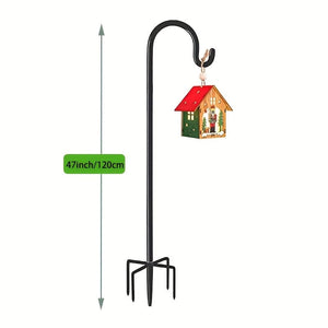 Planet Gates 47in/120cm 1pc Shepherd Hooks 63 Inche High 2.54/7.62cm Thick Adjustable Rust Resistant Shepards Hooks For Outdoor Solar Lights, Lanterns, Flower Basket, Bird Feeder