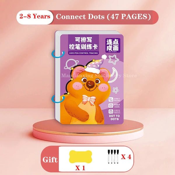 Planet Gates 47Pages Magical Tracing Workbook Control Training Book Reusable Magic Practice Copybook Children Montessori Drawing Education Stationery