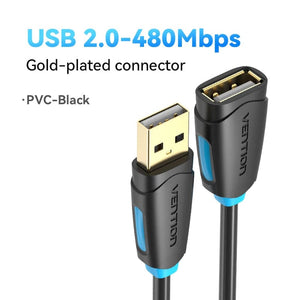 Planet Gates 480Mbps-Gold Plated / 1.5m / CHINA Vention USB 3.0 Extension Cable USB 3.0 2.0 Cable Extender Data Cord for PC Smart TV Xbox One SSD Fast Speed USB Cable Extension
