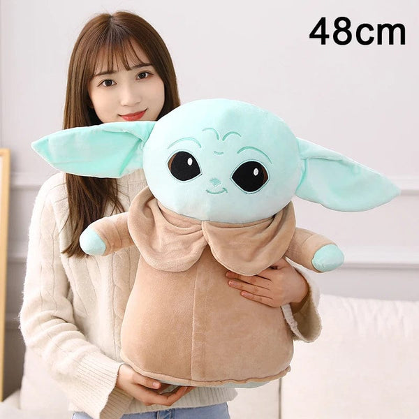 Planet Gates 48cm Disney Star Wars Anime Yoda Plush Grogu Mandalorian Figure Yoda Baby Peluche Dolls Stuffed Cartoon Yoda Model Kid Toy Gifts