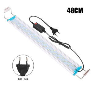 Planet Gates 48cm EU Plug Aquarium LED Light EU/US Plug Fish Tank Aquatic Plant Grow Lighting 28/48cm White Blue Clip Lamp