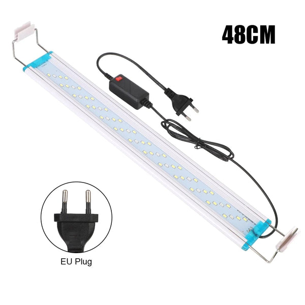 Planet Gates 48cm EU Plug Aquarium LED Light EU/US Plug Fish Tank Aquatic Plant Grow Lighting 28/48cm White Blue Clip Lamp