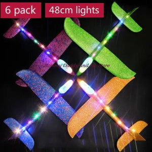 Planet Gates 48cm6pcs light-1 5-10pcs/lot Foam Material Hand Throw Plane Outdoor Launch Glider Children's Gift Model Toy 48 Cm Fun Children's Helicopter Toys