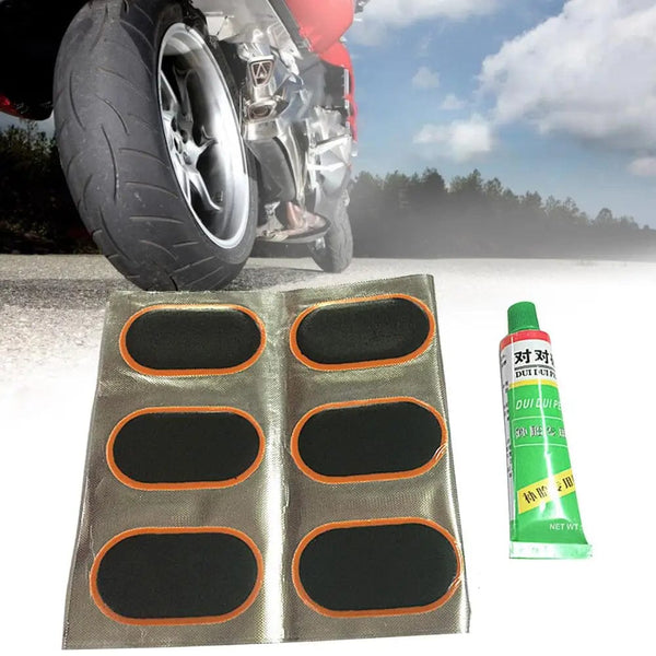 Planet Gates 48Pcs+1 Glue Motorcycle Bike Repair Tool Tire Tyre Rubber Patch Piece Cycling Puncture Repair Tools Kits Banden Reparatieset