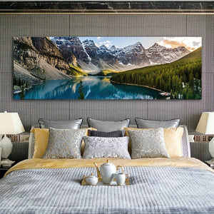 Planet Gates 49.99x149.99cm 1pc Canvas Painting, Lake Forest Mountain Scenery Painting, Wall Art Decor, For Living Room, Bedroom, No Frame, 49.99*149.99cm