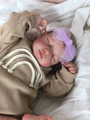 Planet Gates 49CM Already Finished Painted Bebe Reborn Doll LouLou Newborn Sleeping Doll Soft Vinyl 3D Skin Tone Visible Veins Gift For Girls