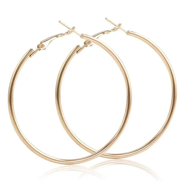 Planet Gates 4cm Silver Big Circle Smooth 4cm 6cm 7cm 8cm Women Gold Hyperbole Metal Large Hoop Earrings Brand New High Quality Ear Jewelry Gift Aros
