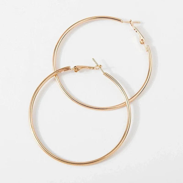 Planet Gates 4cm Silver Big Circle Smooth 4cm 6cm 7cm 8cm Women Gold Hyperbole Metal Large Hoop Earrings Brand New High Quality Ear Jewelry Gift Aros