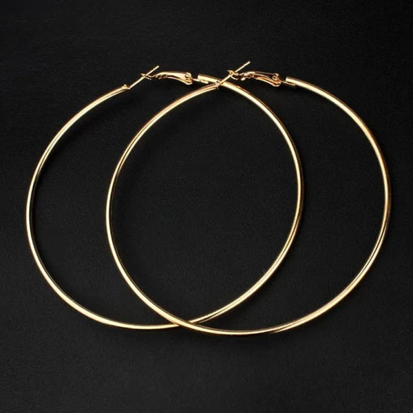 Planet Gates 4cm Silver Big Circle Smooth 4cm 6cm 7cm 8cm Women Gold Hyperbole Metal Large Hoop Earrings Brand New High Quality Ear Jewelry Gift Aros