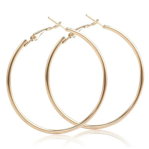 Planet Gates 4cm Silver Big Circle Smooth 4cm 6cm 7cm 8cm Women Gold Hyperbole Metal Large Hoop Earrings Brand New High Quality Ear Jewelry Gift Aros