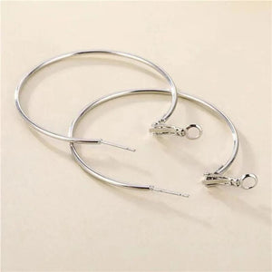 Planet Gates 4cm Silver Big Circle Smooth 4cm 6cm 7cm 8cm Women Gold Hyperbole Metal Large Hoop Earrings Brand New High Quality Ear Jewelry Gift Aros