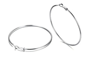 Planet Gates 4cm Silver Big Circle Smooth 4cm 6cm 7cm 8cm Women Gold Hyperbole Metal Large Hoop Earrings Brand New High Quality Ear Jewelry Gift Aros