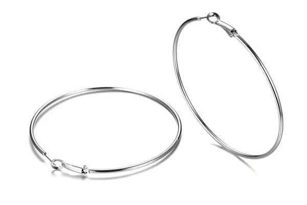 Planet Gates 4cm Silver Big Circle Smooth 4cm 6cm 7cm 8cm Women Gold Hyperbole Metal Large Hoop Earrings Brand New High Quality Ear Jewelry Gift Aros