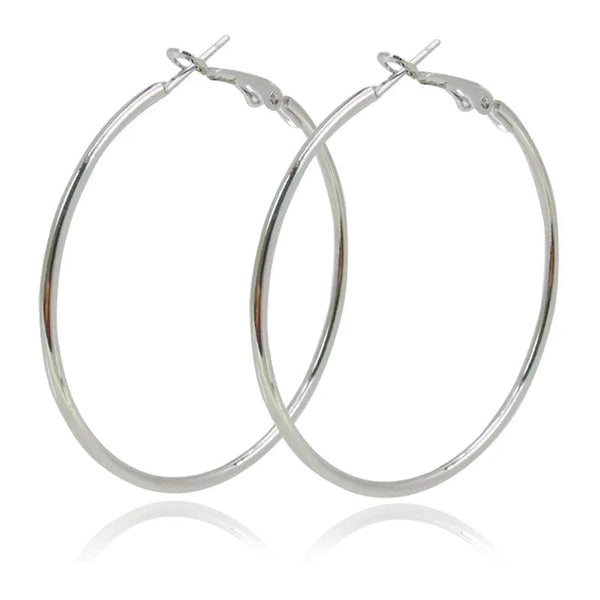 Planet Gates 4cm Silver Big Circle Smooth 4cm 6cm 7cm 8cm Women Gold Hyperbole Metal Large Hoop Earrings Brand New High Quality Ear Jewelry Gift Aros