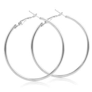 Planet Gates 4cm Silver Big Circle Smooth 4cm 6cm 7cm 8cm Women Gold Hyperbole Metal Large Hoop Earrings Brand New High Quality Ear Jewelry Gift Aros