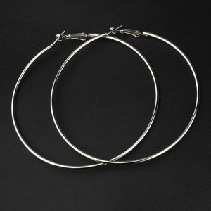 Planet Gates 4cm Silver Big Circle Smooth 4cm 6cm 7cm 8cm Women Gold Hyperbole Metal Large Hoop Earrings Brand New High Quality Ear Jewelry Gift Aros