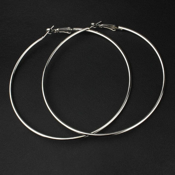 Planet Gates 4cm Silver Big Circle Smooth 4cm 6cm 7cm 8cm Women Gold Hyperbole Metal Large Hoop Earrings Brand New High Quality Ear Jewelry Gift Aros