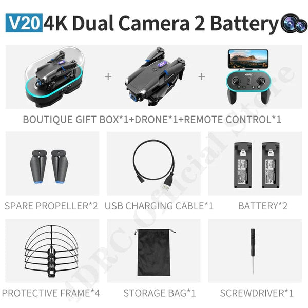Planet Gates 4DRC V20 Drone 4k Profesional HD Dual Camera fpv Drone Height Keep Drones Photography Rc Helicopter Foldable Quadcopter Dron Toy