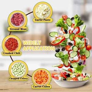 Planet Gates 4In1 Electric Vegetable Cutter Set Handheld Wireless Electric Garlic Masher Food Chopper Meat Grinder Machine Food Peel Slice 4I