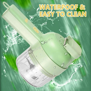 Planet Gates 4In1 Electric Vegetable Cutter Set Handheld Wireless Electric Garlic Masher Food Chopper Meat Grinder Machine Food Peel Slice 4I