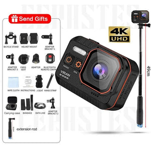 Planet Gates 4K B / 64g CERASTES Action Camera 4K60FPS With Remote Control Screen Waterproof Sport Camera Drive Recorder Sports Camera Helmet Action Cam