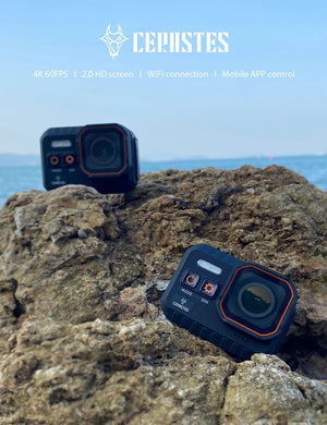 Planet Gates 4K B / 64g CERASTES Action Camera 4K60FPS With Remote Control Screen Waterproof Sport Camera Drive Recorder Sports Camera Helmet Action Cam