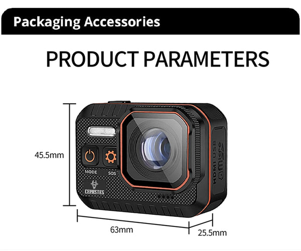 Planet Gates 4K B / 64g CERASTES Action Camera 4K60FPS With Remote Control Screen Waterproof Sport Camera Drive Recorder Sports Camera Helmet Action Cam