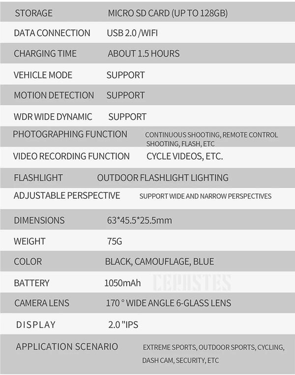 Planet Gates 4K B / 64g CERASTES Action Camera 4K60FPS With Remote Control Screen Waterproof Sport Camera Drive Recorder Sports Camera Helmet Action Cam