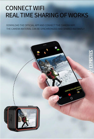 Planet Gates 4K B / 64g CERASTES Action Camera 4K60FPS With Remote Control Screen Waterproof Sport Camera Drive Recorder Sports Camera Helmet Action Cam