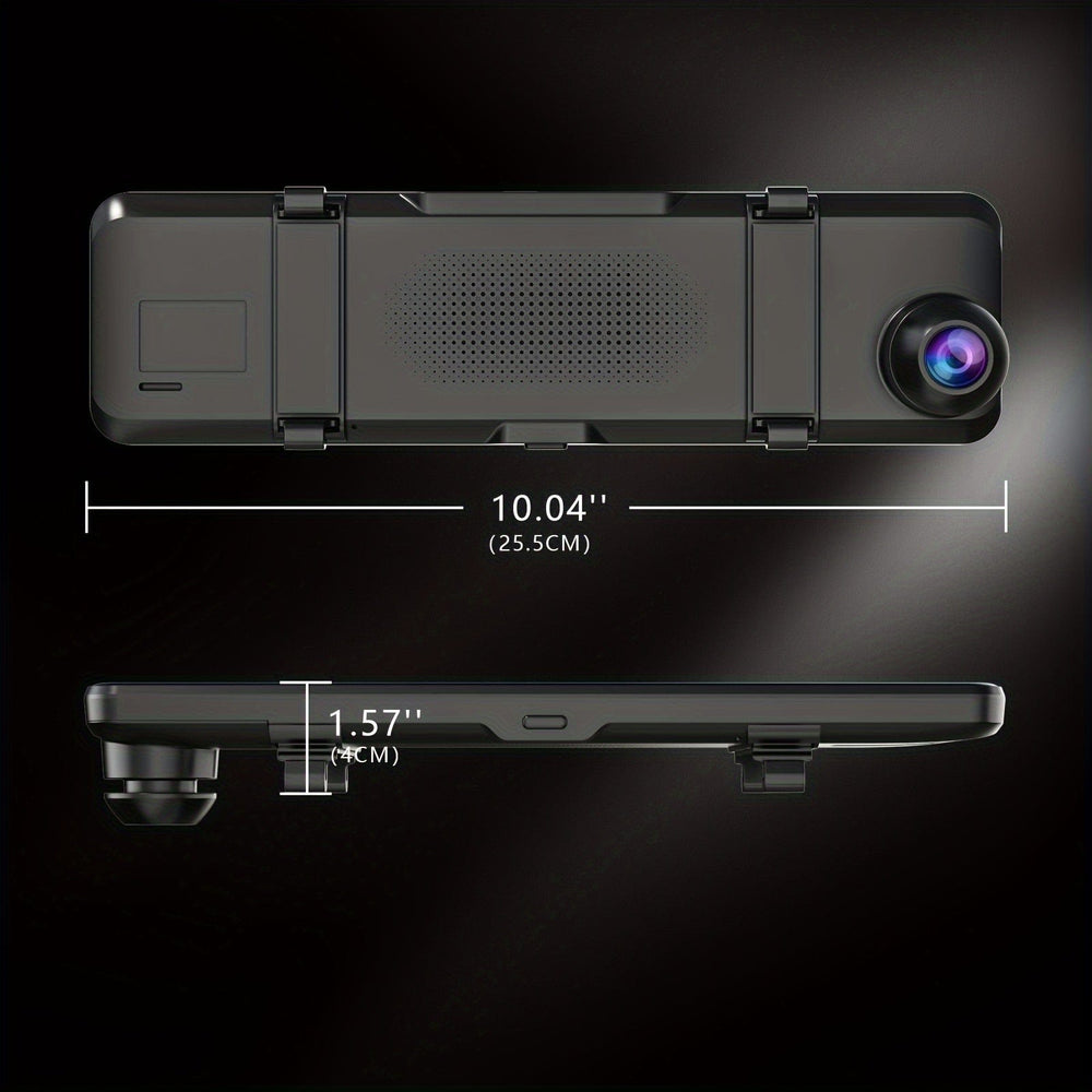 Planet Gates 4K Mirror Dashcam 4K Mirror Dash Cam Front And Rear, Rearview Mirror Camera For Cars & Trucks With 27.94cm IPS Touch Screen, Backup Camera With Type-C, Starvis Sensor