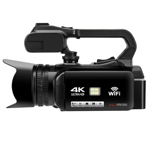 Planet Gates 4K video camera / 4K video camera WIFI Camcorder 4K Video Camera 64MP 60FPS HD Auto Focus Vlogging 4.0" Touch Screen 18X Zoom for Live Streaming