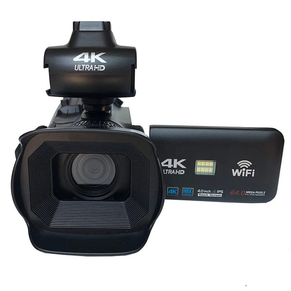 Planet Gates 4K video camera / 4K video camera WIFI Camcorder 4K Video Camera 64MP 60FPS HD Auto Focus Vlogging 4.0" Touch Screen 18X Zoom for Live Streaming
