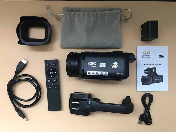 Planet Gates 4K video camera / 4K video camera WIFI Camcorder 4K Video Camera 64MP 60FPS HD Auto Focus Vlogging 4.0" Touch Screen 18X Zoom for Live Streaming