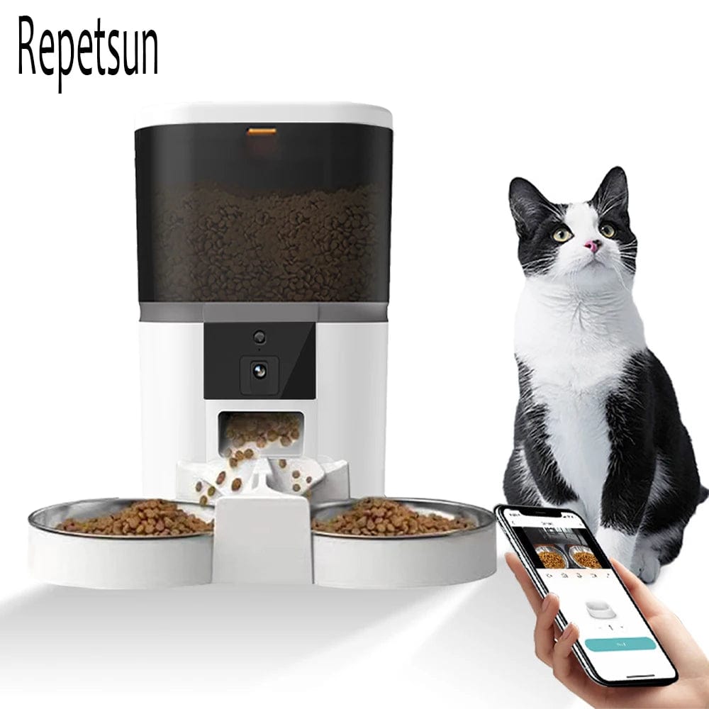 Planet Gates 4L With HD Camera Automatic Pet Feeder Cat And Dog Food Automatic Dispenser Suitable For Two Pet Cat And Dog Feeding Remote Feed