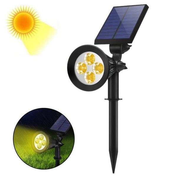 Planet Gates 4LEDs Warm Light 1pc 4/7LED Solar Garden Light, Outdoor Waterproof Spotlight, Landscape Tree Lawn RGB Lawn Light With Solar Grass Light