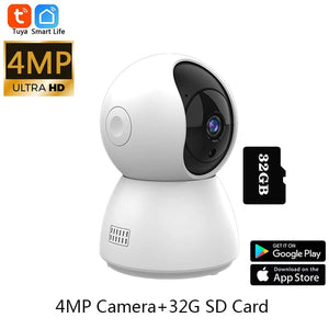 Planet Gates 4MP NO SD Card / EU Plug HD 4MP Tuya Smart Mini WiFi IP Camera Surveillance Camera Automatic Tracking Indoor Wireless Security Home CCTV Baby Monitor
