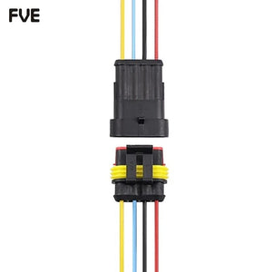 Planet Gates 4P / 1set 2-Pin Way Waterproof Automotive Electrical Connectors Plug With Wire Male Female Connector 1/2/3/4/5/6 pin For Car Motorcycle