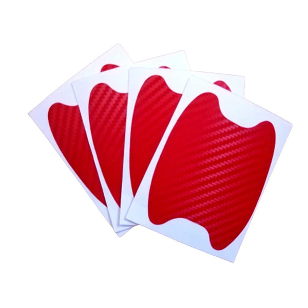 Planet Gates 4PC Red Car Stickers Anti Scratch Car Door Handle Carbon Fiber Protector  Automobiles Handle Protection Film Styling Exterior Accessorie