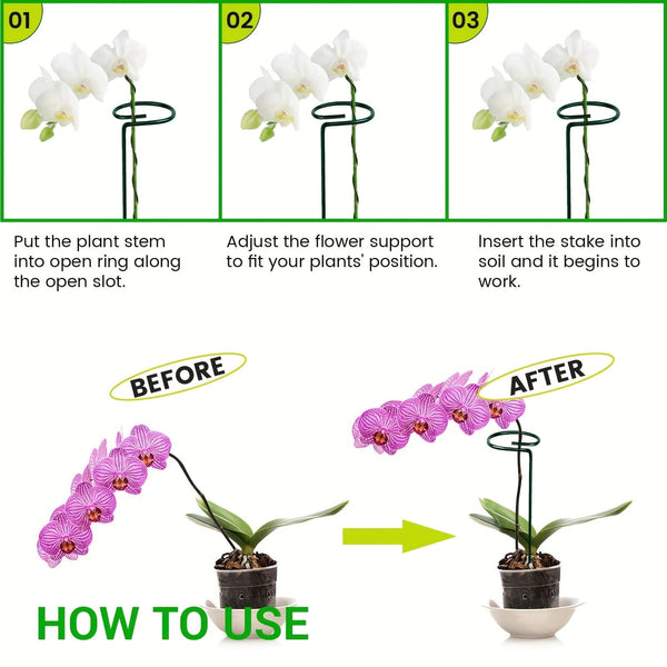 Planet Gates 4pcs/10pcs Garden Plant Stakes, Garden Metal Single Stem Plant Support, Garden Flower Support For Tomatoes, Orchid, Peony, Rose