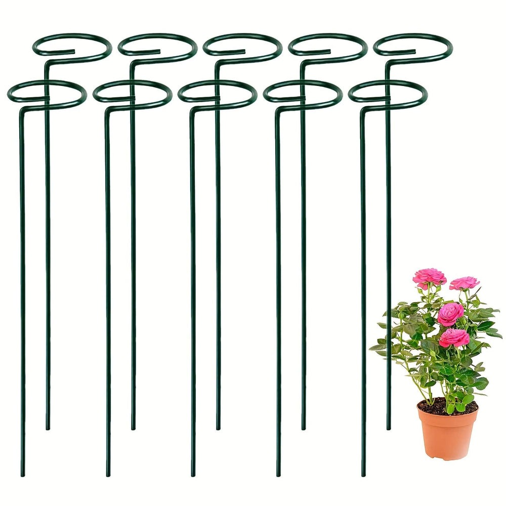 Planet Gates 4pcs/10pcs Garden Plant Stakes, Garden Metal Single Stem Plant Support, Garden Flower Support For Tomatoes, Orchid, Peony, Rose