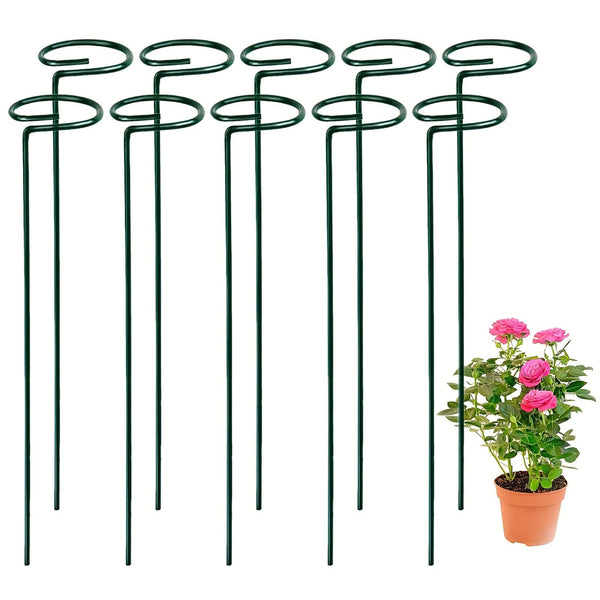 Planet Gates 4pcs/10pcs Garden Plant Stakes, Garden Metal Single Stem Plant Support, Garden Flower Support For Tomatoes, Orchid, Peony, Rose