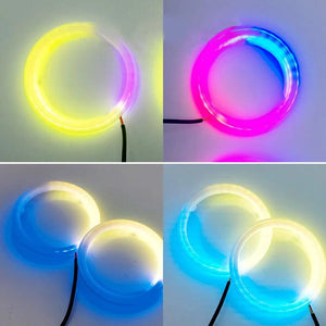 Planet Gates 4PCS 12V 24V COB Car Angel Eyes Decoration Light RGB Ambient Headlight With App Control Streamer Driving Lamp For Car Decorative