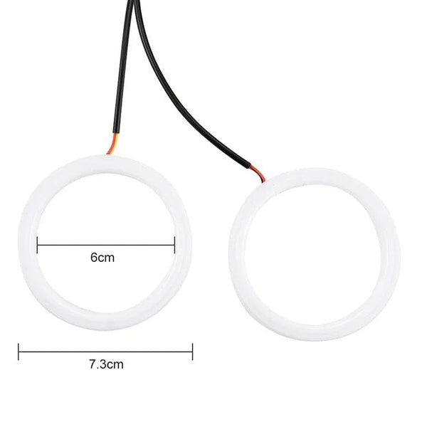 Planet Gates 4PCS 12V 24V COB Car Angel Eyes Decoration Light RGB Ambient Headlight With App Control Streamer Driving Lamp For Car Decorative