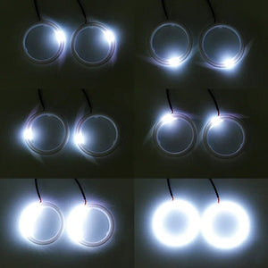 Planet Gates 4PCS 12V 24V COB Car Angel Eyes Decoration Light RGB Ambient Headlight With App Control Streamer Driving Lamp For Car Decorative