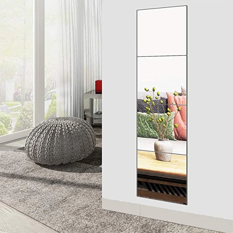 Planet Gates 4PCs 3D Self-adhesive Mirror Stickers Flexible Thicken DIY Art Mirrors Acrylic Wall Decorations for Door Wardrobe Bathroom Home