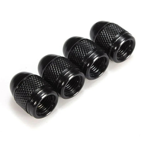 Planet Gates 4pcs 4pcs Black Aluminum Nipple Caps Bullet Car Truck Air Port Cover Tire Rim Valve Wheel Stem Cap Exterior Parts Car Accessories